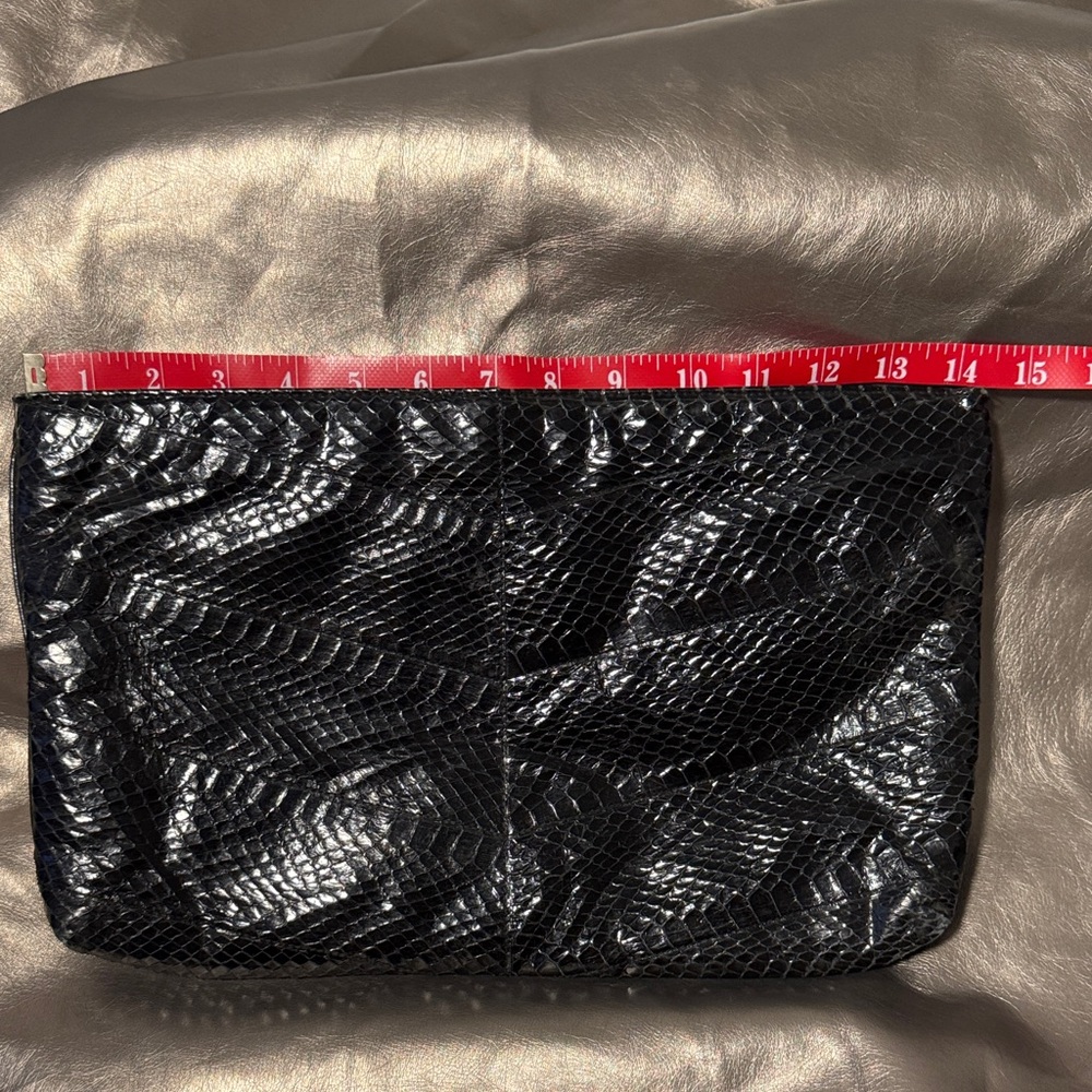 Elegant Black Snakeskin Clutch